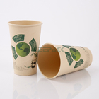 disposable Eco friendly stocked biodegradable paper cup  12oz PLA Printed Design Compostable Bamboo Paper Cup with logo supplier