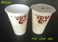 16oz Single Use Paper Cup Disposable For Soft Drink , Hot Air Sealing With Plastic Film supplier