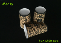 Leopard Print Disposable Hot Paper Cups For Cafe Store / Restaurant supplier