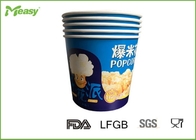 Blue Color 85oz Disposable paper popcorn cups For Cinema Watching Movie supplier