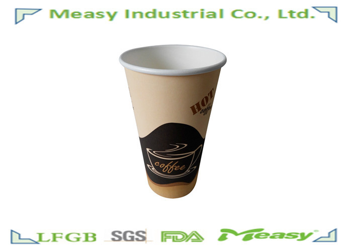 20oz Disposable Single Wall Paper Cups for Hot Water / Coffee Drinking supplier