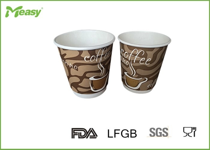 8oz double wall disposable coffee cups Printing , white small disposable cups supplier