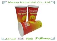 Disposable Cold Drink Paper Cups with Full Printing Green / Orange supplier