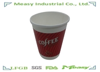 Red Plain Disposable Paper Coffee Cups With Beautiful Design Printing supplier