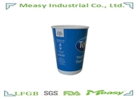 Blue 400ml Disposable Paper Cups For Hot Coffee / Milk / Insulation supplier