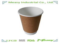 Double Wall Paper Cup ,  Hot Coffee Cups with Kraft  Brown Paper supplier