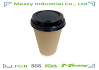 Double wall disposable coffee cups With PS lids , Take away Coffee Cups supplier