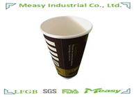 Disposable Black Double Wall Paper Cups For Coffee 4oz - 16oz supplier