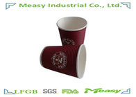 12OZ Ripple Paper Coffee Cups Corrugated Tripple Wall Insulation With Logo Printed supplier
