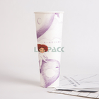 Small pretty waist single wall hot paper cup custom pattern milk tea paper cup,wood pulp and food grade PE film supplier