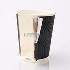 disposable ripple wall coffee paper cup for hot drink PE coated paper cup with lids 8oz 10oz 12oz 16oz can be customized supplier