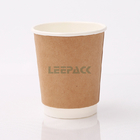 Customized kraft paper cups 8oz 10oz 12oz 16oz double wall disposable hot drinking coffee paper cup with lids supplier