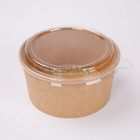 Custom LOGO Printing kraft paper bowl 500ml 1000ml 1300ml take-away food container for salad noodles snacks with lids supplier