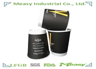 10oz 330ml Coffee eco friendly disposable cups Black Full Color Flexo Printing supplier