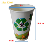 16 Ounce  Cold Paper Cups PE Coated with Food Grade Printing supplier
