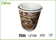 8oz double wall disposable coffee cups Printing , white small disposable cups supplier