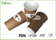 16OZ Dark Brown personalized paper coffee cups Logo Flexo Graphic Printing supplier
