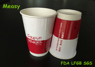 Red And White personalized paper cups , double wall disposable coffee cups supplier