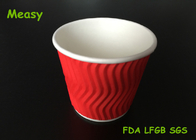 4OZ Red Wave disposable paper tea cups For Hot Drink , Custom Logo supplier