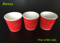 4OZ Red Wave disposable paper tea cups For Hot Drink , Custom Logo supplier