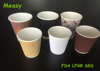 Customised Ripple Paper Cups For Coffee / Tea Heat Insulation 8oz 12oz 16oz supplier