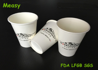 White Cold Drink Paper Cups , Black Logo Printing custom printed paper cups 12oz supplier