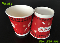 8oz Disposable Hot Beverage Cups Snowflake Pattern Printed Paper Coffee Cups supplier