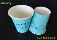 12OZ Teal Color Hot Paper Cups With Black Letter Printings , Takeaway Coffee Cup supplier