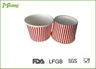 150ml Red Stripe Ice Cream Paper Cups For Children Party , SGS LFGB certification supplier
