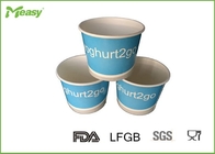 Blue Yogurt Disposable Paper Bowl With Double Poly Coated Virgin Paper , Multiple Color supplier