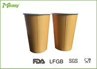 12 Oz Yellow Print Cold Paper Cups / Takeaway Coffee Cups For Soft Beverage / Refrigerator supplier