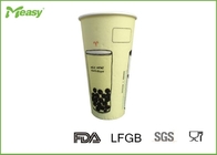 Bright Yellow Disposable Paper Cups With Custom Design , No Coffee Leaking supplier