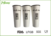 600CC Hot Disposable Paper Cups , Double Wall Paper Tea Cup Black Color Printing supplier