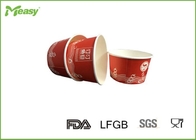 Red Disposable Paper Bowl for Frozen Yogurt , 14oz paper ice cream cups supplier