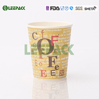 Custom logo printed disposable paper hot drink coffee tea cups with lids wholesale supplier