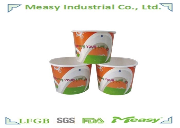 Double PE Lined Ice Cream Paper Cups for Scoop / Soup / Fruit Salad supplier