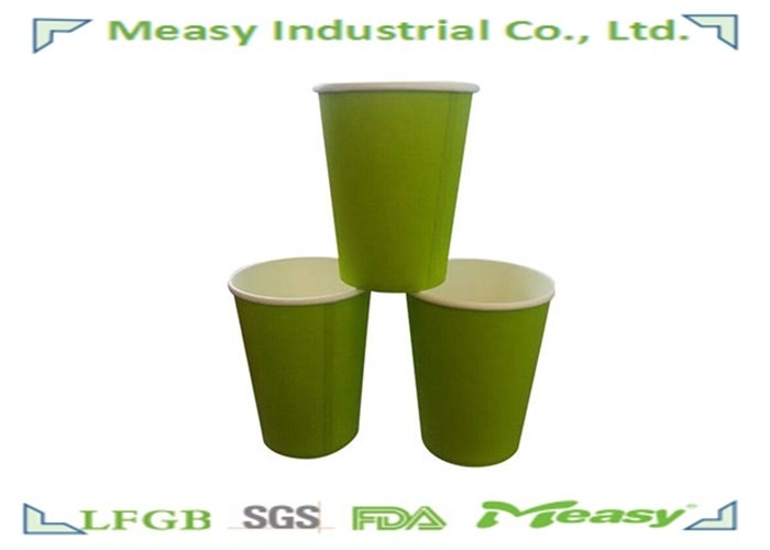 Disposable Cold Drink Paper Cups with Full Printing Green / Orange supplier
