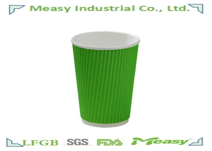 300ml Recyclable Ripple Paper Cups With Full Color Red / Green Prined supplier