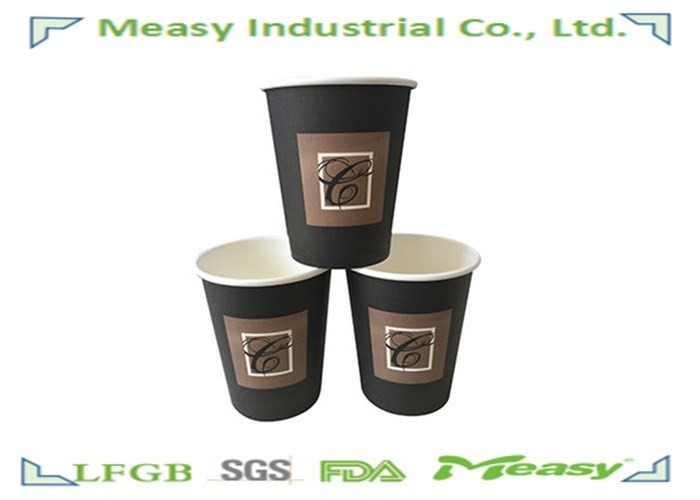 8OZ 300CC Takeaway Coffee Cups Full Black Flexo Printed , Insulated Coffee Cups supplier