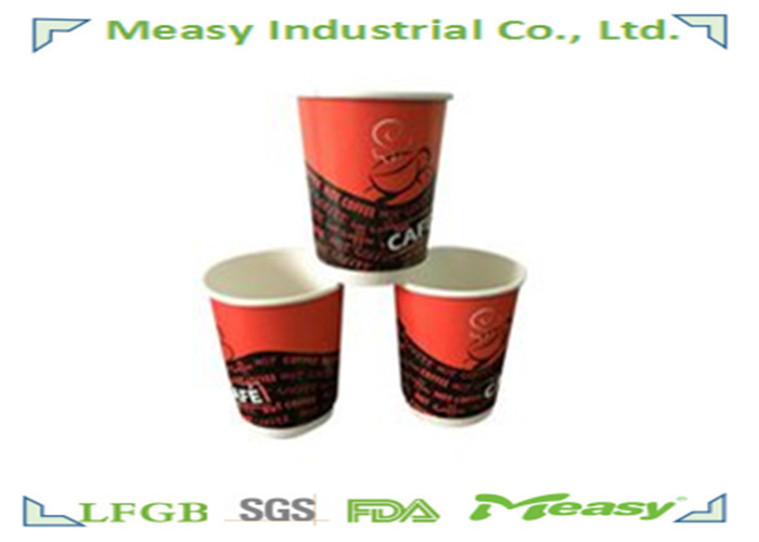 Double Wall Paper Cups Heat Insulated , Disposable Paper Coffee Cups supplier