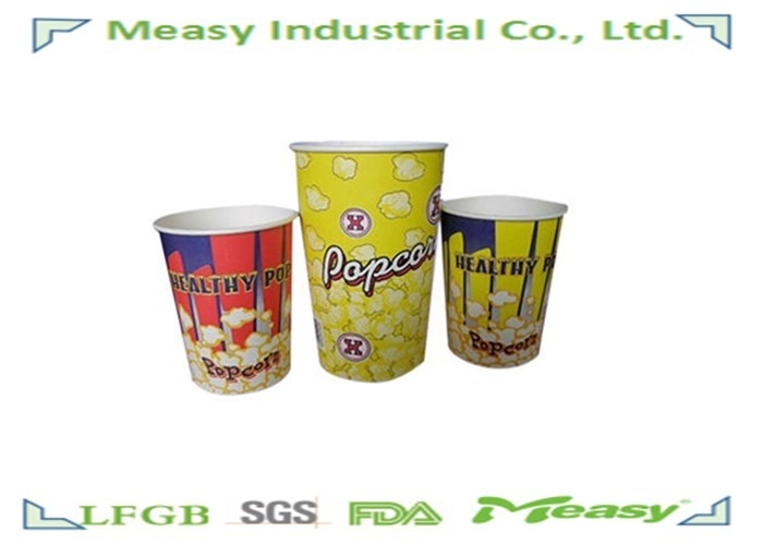64 Ounce Disposable Oilproof Popcorn Buckets With Customized Logo supplier