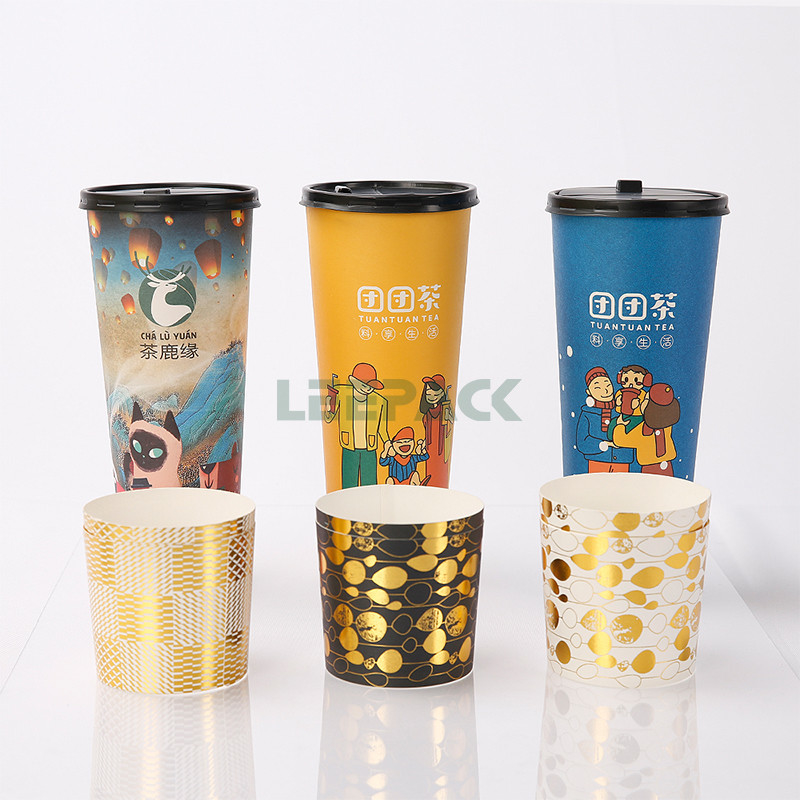 32oz super big single wall hot paper cup disposable milk tea paper cups can be made into blind boxes supplier