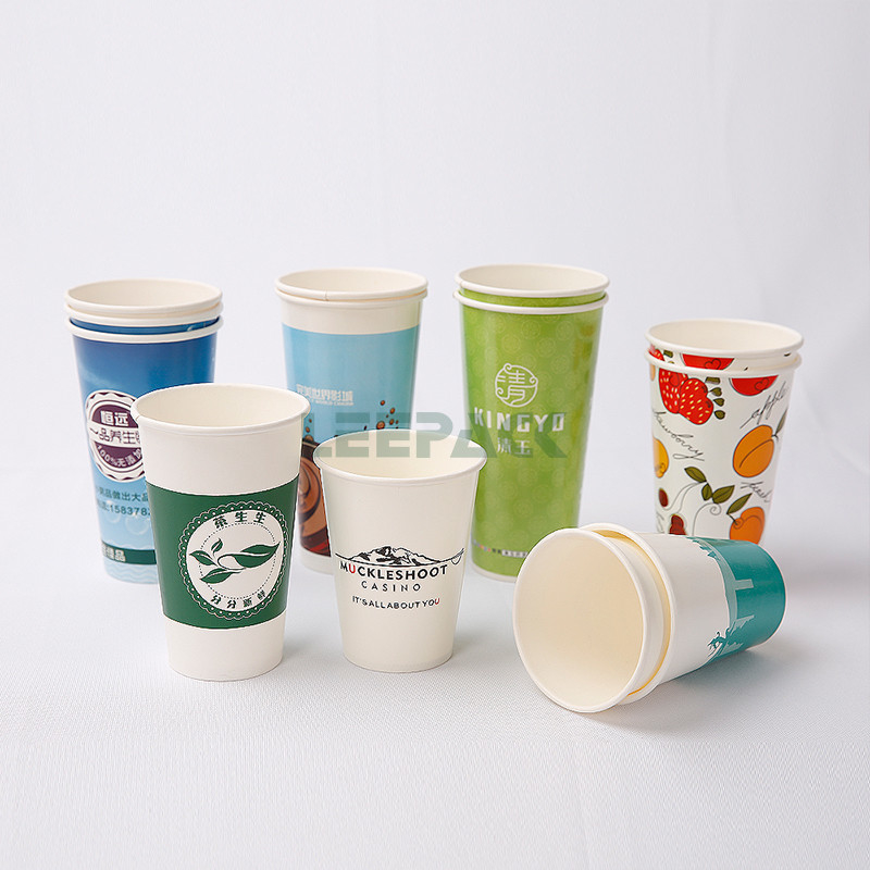 16oz single wall cold paper cup ,double PE coated wholesale disposable cold drink paper cup for soda store supplier