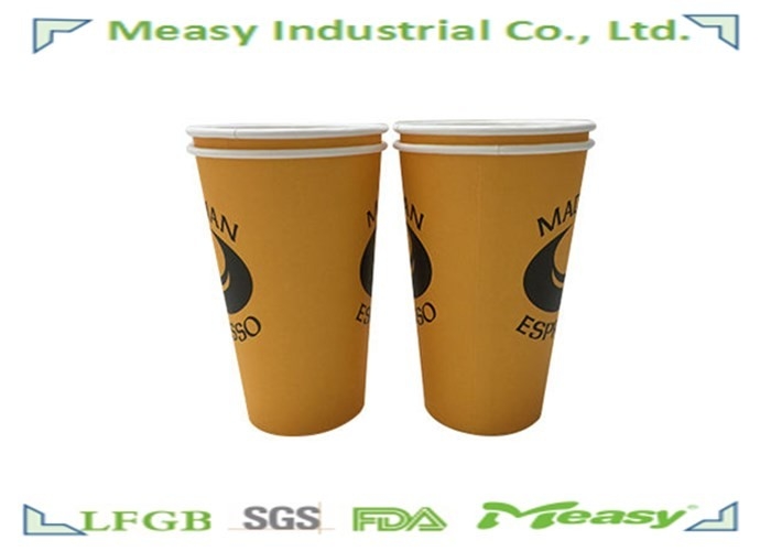 Disposable Single Wall Insulated Paper Coffee Cups With Lids Printed supplier