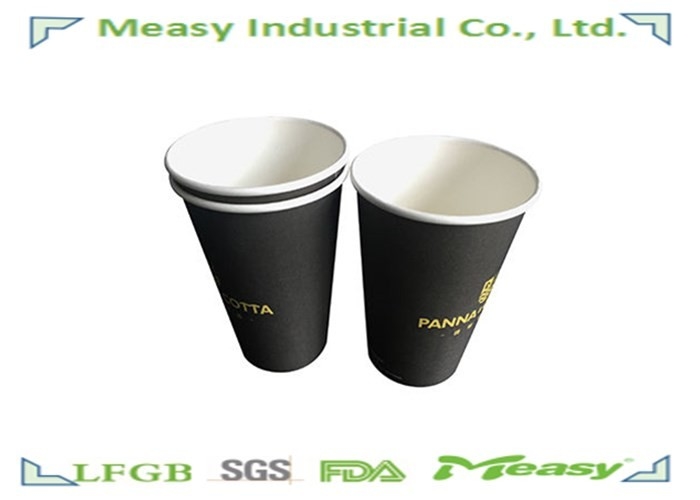 500cc Black Single Wall Paper Cups Disposable Coffee Cups Medium Speed Machine Made supplier