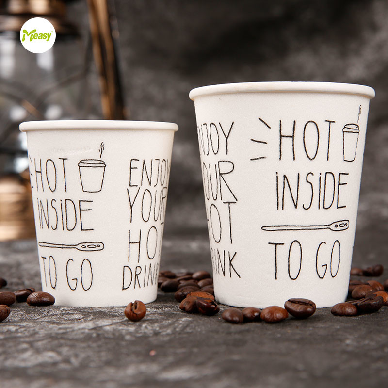 Single wall foam paper cup PE coated disposable hot drink coffee milk tea paper cup with logo customized supplier
