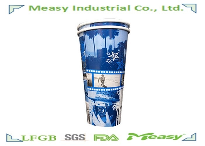 22oz Disposable Cold Paper Beverage Cups For Restaurant , Fast Food supplier