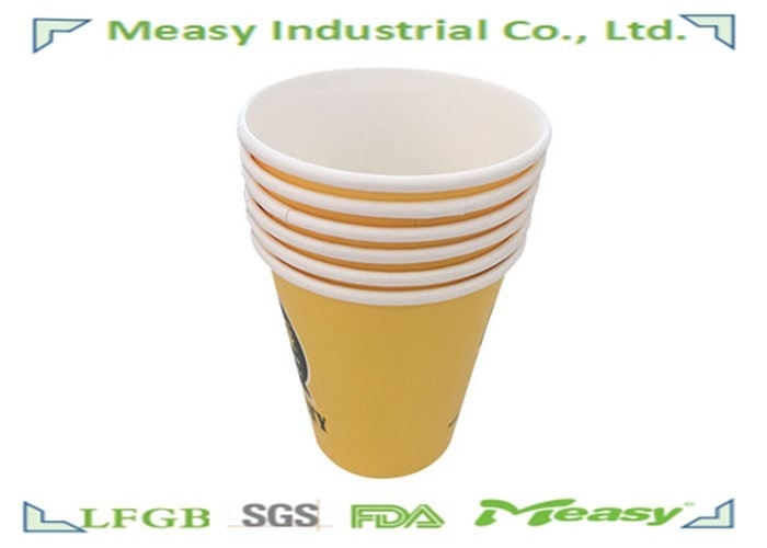 Double PE Coated insulated  Cold Paper Cups In Yellow and Black Printing supplier