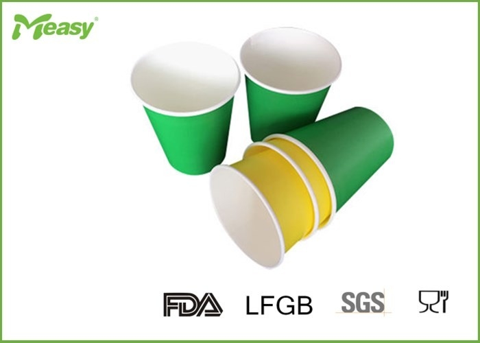 9OZ Green Yellow Bright Colorful Paper Cup Disposable Double PE Coated supplier