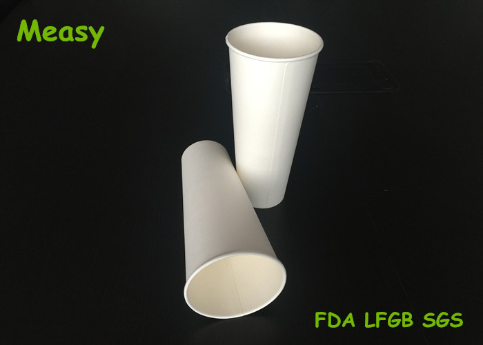 Large / little Size White Single Wall Paper Cups , Hot paper drink cups Non deformation supplier